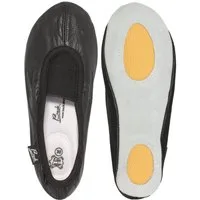 Beck Schläppchen Echt-Leder mit Gummi / Leder-Sohle Gymnastikschuh Zum Schlupfen, Mit Ristgummi für perfekten Halt
