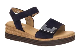 Gabor 82.700.46 Damen Sandalette Dunkelblau Wedge Klettverschluss