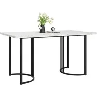 Flieks Esstisch (140*80*75 cm, 1-St., nur Tisch), rechteckig Küchentisch Marmoroptik Schreibtisch, Metallbeine