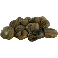 INTERGARDEN Zierkies Dekosteine braun poliert 20 kg, Kieselsteine Garten 5-8 cm, (Sack)