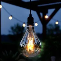 Spetebo Dekoobjekt Industrial Look Pendelleuchte (LED, 1 St., XL), Glas Glühbirne zum hängen mit Timer