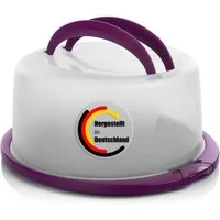 BigDean Kuchentransportbox Tortenglocke Rund in Brombeerfarbe Tortenhaube mit zwei Tragegriffen, Kunststoff, (Packung, 1-tlg., Tortenglocke), Doppelgriff für festen halt, Lebensmittelecht & BPA Frei