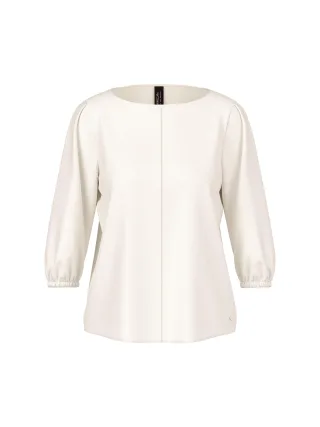 Marc Cain Additions - Feminine Bluse in reiner Seide off-white - Gr. - 46