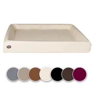 SABRO Hundebett KUDDE Kunstleder creme/ beige 80 cm, 1 m