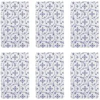 RICOLOR Schneidebrett Frühstücksbrettchen Indisch Blau, HPL, 23,5 x 14,5 cm (6er Pack)