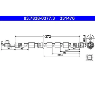ATE Bremsschlauch vorne Ford B-Max Fiesta