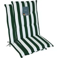 LILENO HOME Hochlehnerauflage Gartenstuhl Auflage, bequeme Sitzauflage für Gartenmöbel, Stuhlkissen, (2 St., 2er Set), Polsterauflage Blockstreifen Grün, Sitzpolster für Klappstühle