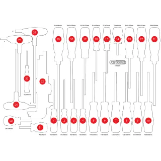 KS Tools Leere Schaumstoffeinlage zu 811.0034 - 811.0034-97