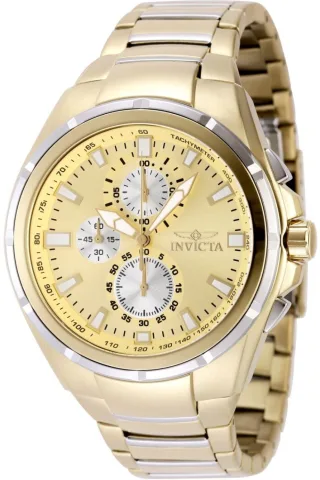 Invicta Sea Vulture 49085 Herrenuhr - Quarzwerk - Edelstahl mit goldenem Zifferblatt - 46 mm