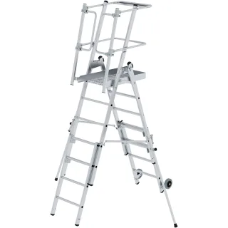 Munk Plattformleiter FlexxStep 5 Sprossen mit Teleskopaufsatz 2 Sprossen - 052535