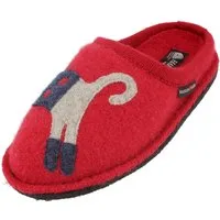 Haflinger Flair Cucho Pantoffeln gewalkter aus Wolle Katze Unisex Hausschuh