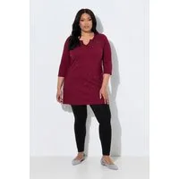 Ulla Popken Longshirt Longshirt Ziernieten Tunika-Ausschnitt 3/4-Arm