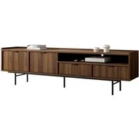 MIRJAN24 TV-Schrank Edison 200 (mit zwei Klappen und zwei Schubladen) 200x40x55 cm, Gasdruckfeder