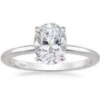 ROUGEMONT Solitärring Extravaganter Damen Solitär Ring Verlobungsring Oval 925 Silber, Echtschmuck