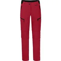 Bergson Outdoorhose PORI Doppel Zipp-Off mit T-ZIPP Damen Wanderhose, robust elastisch, Kurzgrößen, rot