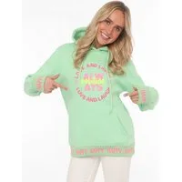 Zwillingsherz Hoodie "Always Positive" Kapuze, Stickerei, Fronttasche, Bündchen-Schriftzug, Langarm