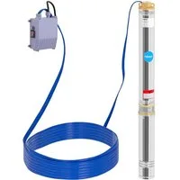 Hillvert Tiefbrunnenpumpe 6.000 l/h Unterwasserpumpe 102 m Tiefpumpe Wasserpumpe Gartenpumpe