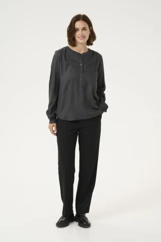 Langarm-Bluse Regular fit Black Oyster