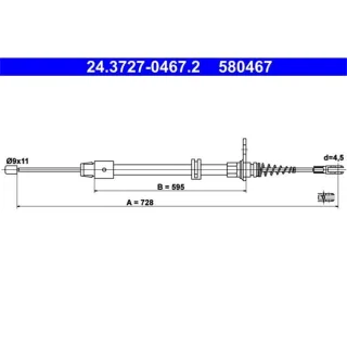 ATE Handbremsseil hinten Mercedes C-Klasse W204 E-Klasse