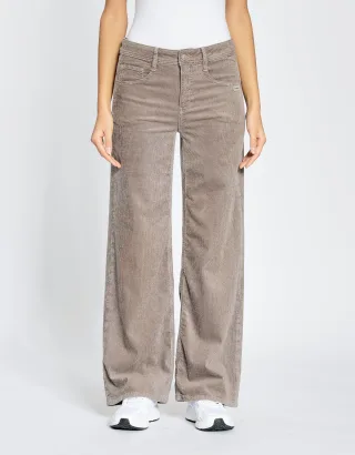 GANG Damen Hosen 94AMELIE WIDE - wide fit Hose light taupe