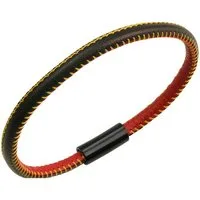 Zeeme Armband echt Leder mit Deutschland-Farben 19cm