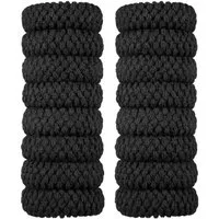 LuxusKollektion Haargummi 16er Set Schwarze Nahtlose Dickes Baumwolle Haargummi Rutschfeste