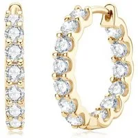 ROUGEMONT Paar Creolen Exquisite Moissanit Damen Creolen Ohrringe Gold 925 Sterling Silber, Echtschmuck mit Echtheitszertifikat