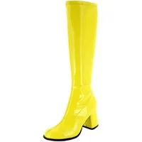 Das Kostümland Gogo Damen Retro Lackstiefel mit schmalem Schaft, Stiefel