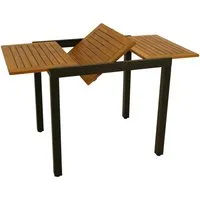 DEGAMO Gartentisch VICENZA, ausziehbar 80/120x70cm, Alu anthrazit + Akazie