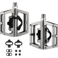 ROCKBROS Fahrradpedale Fahrradpedale Aluminium Rutschfest 2 in 1 SPD Pedale (1-tlg., für MTB Rennrad Stadtrad Schwarz)