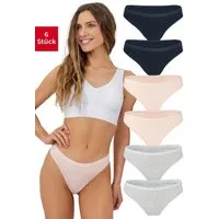 Fabio Farini String Damen Unterhosen - Frauen Tanga aus Baumwolle (Packung, 6-St) im sportlichen Schnitt