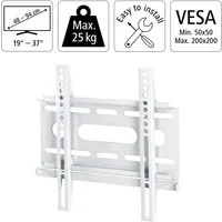 Hama TV-Wandhalterung TV Wandhalterung FIX Slim bis 37" Weiß, (bis 37 Zoll, Fix Extrem Flach Fernseher Wandhalter Halterung Halter VESA 200 x 200)