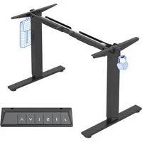 FLEXISPOT Schreibtisch Elektrisch höhenverstellbares Tischgestell, Schwarz/Weiß/Grau/Mousse (1-St., 4 Höhen-Speicherplätze, Anti-Kollisionssystem), Einfache Bedienung, Mit Haken, Max. Load: 80KG