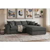 OTTO home Ecksofa Cosy Lounge L-Form, Breite 268 cm, Mega-Sofa mit Cordstoff bezogen, mit Federkern & 5 Zierkissen