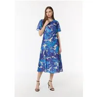 comma Midikleid Kleid Midi-Kleid aus Webware