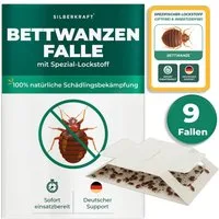 Silberkraft Insektenfalle Bettwanzenfalle mit Spezial-Lockstoff Frühzeitige Befallsüberwachung, Biozidfrei & Geruchslos Extrastarke klebefläche Gezielte Anlockung