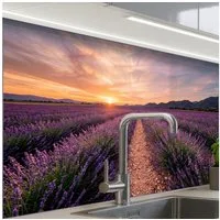 KitchenYeah Küchenrückwand Muster selbstklebend (keine Folie) Lavendel - Lila - Blumen, (1-tlg), Spritzschutz, Küche, Rückwand, Küchenwand, Küchenfront, 30x20 cm