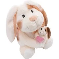 Nici Kuscheltier Little & Me, Hase 20 cm mit Kind 6 cm, 2in1: Kuscheltier Mama mit Kuscheltier Baby