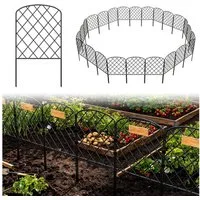 FIVMEN Gartenzaun Tierbarriere Zaun aus Metall Dekorativer Hundezaun Outdoor Tier, (10pcs/25pcs), Outdoor Tier Barriere für Tierbarriere 60 x 32cm (Rhombus)