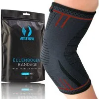 AGILE NOW Ellenbogenbandage XL (Hochwertige Ellenbogenbandage Tennisarm), Atmungsaktiv & Rutschfest