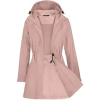ATLASLAVA Regenjacke Damen Lang Softshelljacke Regenmantel (1-St) Frauen Trenchcoat Windbreaker Leichte Übergangsjacke Mantel