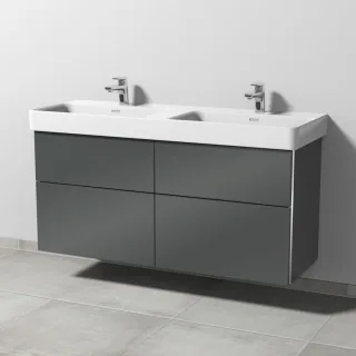 Sanipa 3way Waschtischunterbau zu Laufen Pro S Waschtisch mit 4 Auszügen, Anthrazit-Glanz BS77179