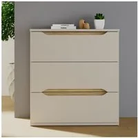 FORTE Kommode, B/H/T 81,5/92,3/41,5 cm Kommode ohne Griffe