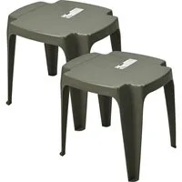 Progarden Sitzhocker Gartenhocker Fußhocker Knie 43x38x38 cm Grün 2 er Set (Set, 2 St., Packung), 2 Stk, 43x38x38cm, Dunkelgrün, Vierbeiner, Standsicher