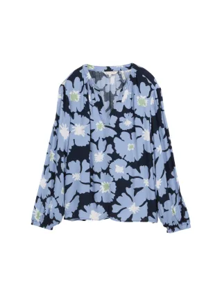 Tom Tailor - Bluse aus Viskose mit Muster blau - Gr. - 38