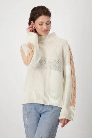 monari - Colorblocking-Pullover sandshell - Gr. - 44