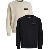 Jack & Jones Sweatshirt POPS SWEAT CREW NECK Sweatpullover Casual Basic Shirt Unifarben Baumwollmischung