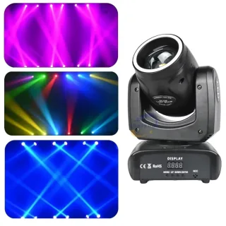 [EU Direct] YBEIYUAN 100W 4-In-1 Moving Head Pattern Beam Light DMX Control Suitable for Bar DJ Disco Party Nightclub We