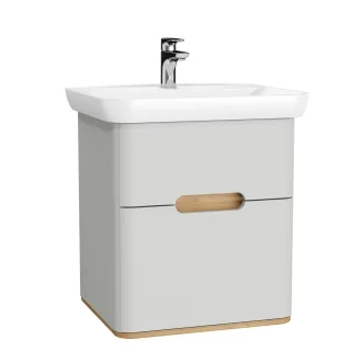 VitrA Sento Set 63 cm Waschtisch + Unterschrank 2 Laden Hellgrau Matt,65988 65988