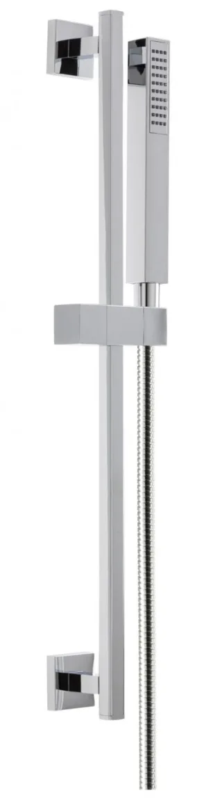 Herzbach Living Spa Wandstangenset eckig, 900mm ABS Stabhandbrause chrom , 11.691160.2.01 11.691160.2.01